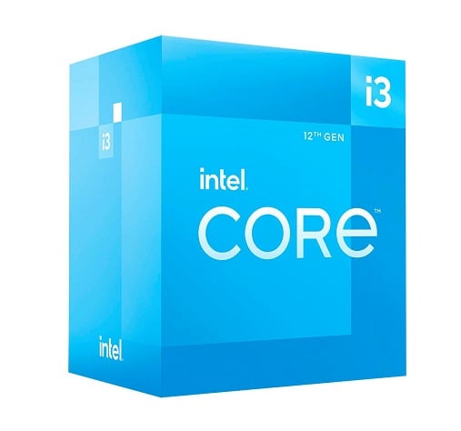 Image of the 12th gen Intel Alder Lake i3 12100 CPU box