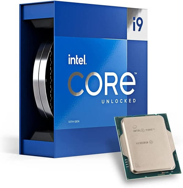 Image of an Intel Core 13th generation i9 CPU box