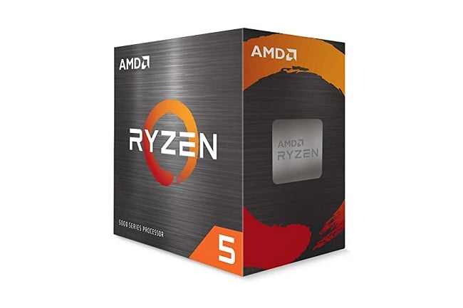 Image of an AMD Ryzen 5 5600x box against a white background