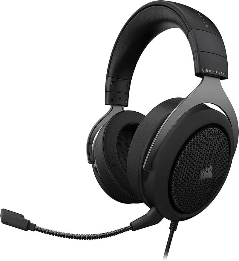 Corsair HS60 Haptic gaming headset against a white background
