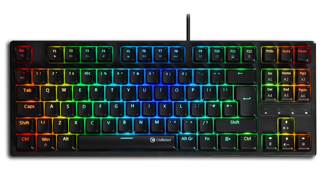 Top down image of the Chillblast Imperium Gaming Keyboard
