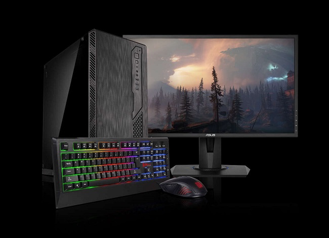 Image of the Chillblast Fusion Toro Gaming PC bundle that includes a PC, monitor, RGB mechanical keyboard and mouse