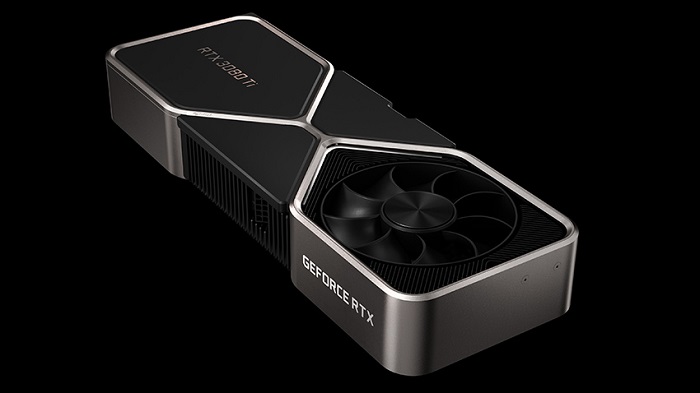 Image of the Nvidia RTX 3080 Ti against a black background