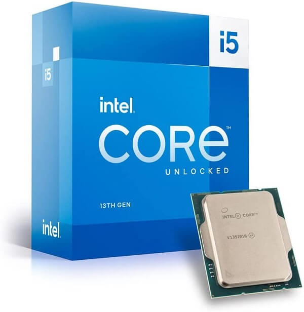 Image of an Intel Core 13th generation i5 CPU box